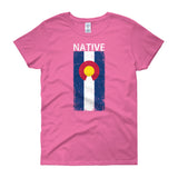 Women's Colorado Native Stacked Flag short sleeve t-shirt