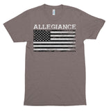 Short sleeve Men's Allegiance Flag soft tri-blend American Apparel t-shirt. Made In The USA.