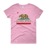 Women's short sleeve California Republic Flag print t-shirt