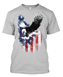 Men's Soaring Eagle T-Shirt in White or Heather Grey.