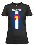 Women's Colorado Native Stacked Flag short sleeve t-shirt