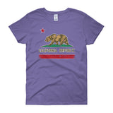 Women's short sleeve California Republic Flag print t-shirt