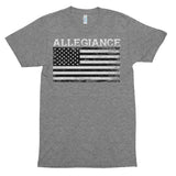 Short sleeve Men's Allegiance Flag soft tri-blend American Apparel t-shirt. Made In The USA.