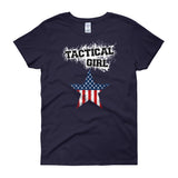 Women's short sleeve Tactical Girl Flag Star t-shirt