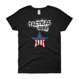 Women's short sleeve Tactical Girl Flag Star t-shirt