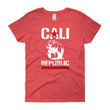 Women's short sleeve Cali Republic Red and White print t-shirt